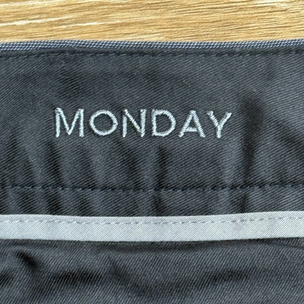 Bonobos Monday Dress Pants Mens 33x30 Slim Fit Blue Flat Front Stretch Chinos